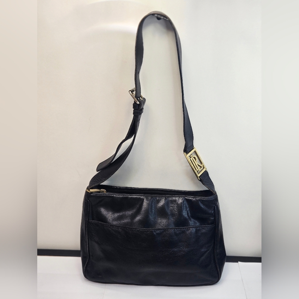 Ralph Lauren Black Leather Crossbody Bag